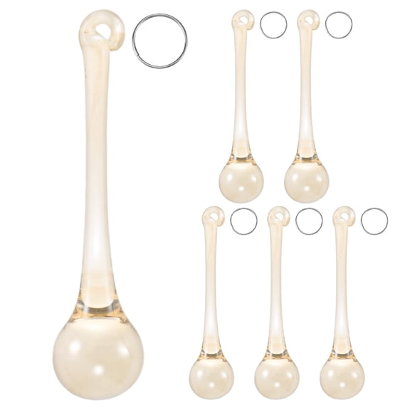 Uxcell 6-Pack Crystal Raindrop Prisms, 78mm Replacement Chandelier Teardrop Icicle Drops Hanging Pendant for Lamp [Champagne]