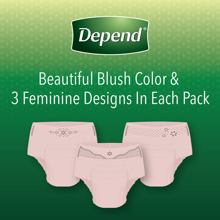 Depend Fit-Flex Incontinence Underwear for Women, Maximum Absorbency,  Large, Light Pink, 42 Count 