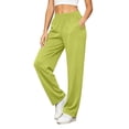 thumbnail image 6 of Lamiy Sweatpants Women Fall Winter Casual Workout Running Trousers Straight Elastic High Waist Comfy Joggers Pants,Green,XXXL, 6 of 9