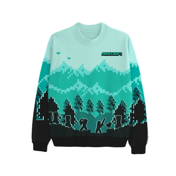 Minecraft, Boys' & Big Boys' Graphic Scenic Sweatshirt, Sizes XS-XXL