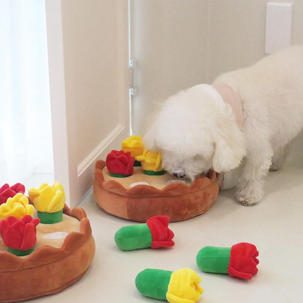 Dog Plush Toy Hide and Seek Snuffle-Feeder Interaction Pet Aggressive Chewer Sniff-Training Dog Squeak Toy Treats Puzzle