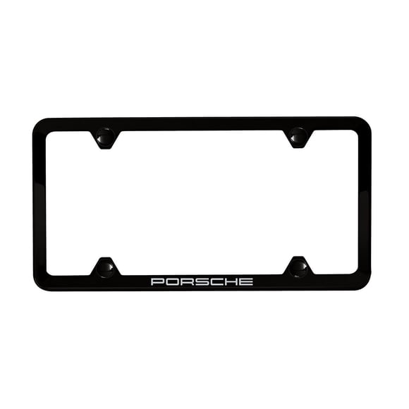 Soporte de Placa de Matrícula Slimline Porsche Negro de Acero Inoxidable