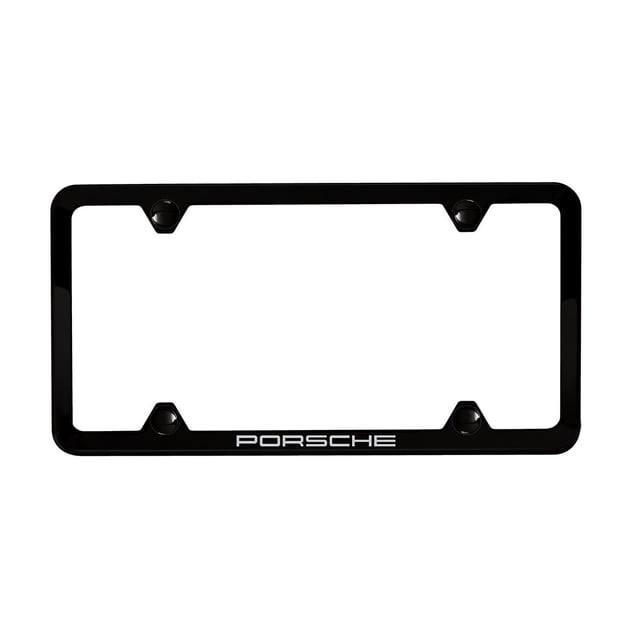 Soporte de Placa de Matrícula Slimline Porsche Negro de Acero Inoxidable
