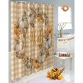 thumbnail image 5 of Fall Thanksgiving Shower Curtain Set ，Waterproof Fabric Shower Curtains Pumpkin Leaves Berries Yellow Plaid Linen Shower Curtains for Bathroom,Bathroom Decor 36"x78", 5 of 7