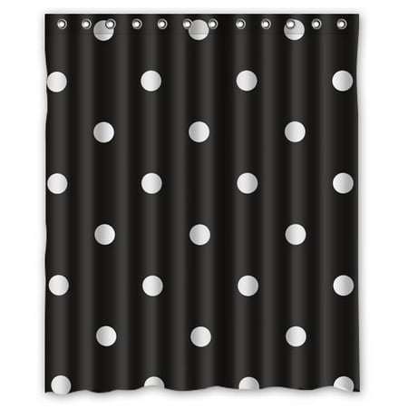 Hellodecor Polka Dot Shower Curtain Polyester Fabric Bathroom Hellodecor Polka Dot Shower Curtain Polyester Fabric Bathroom Decorative Size 60x72 Inches