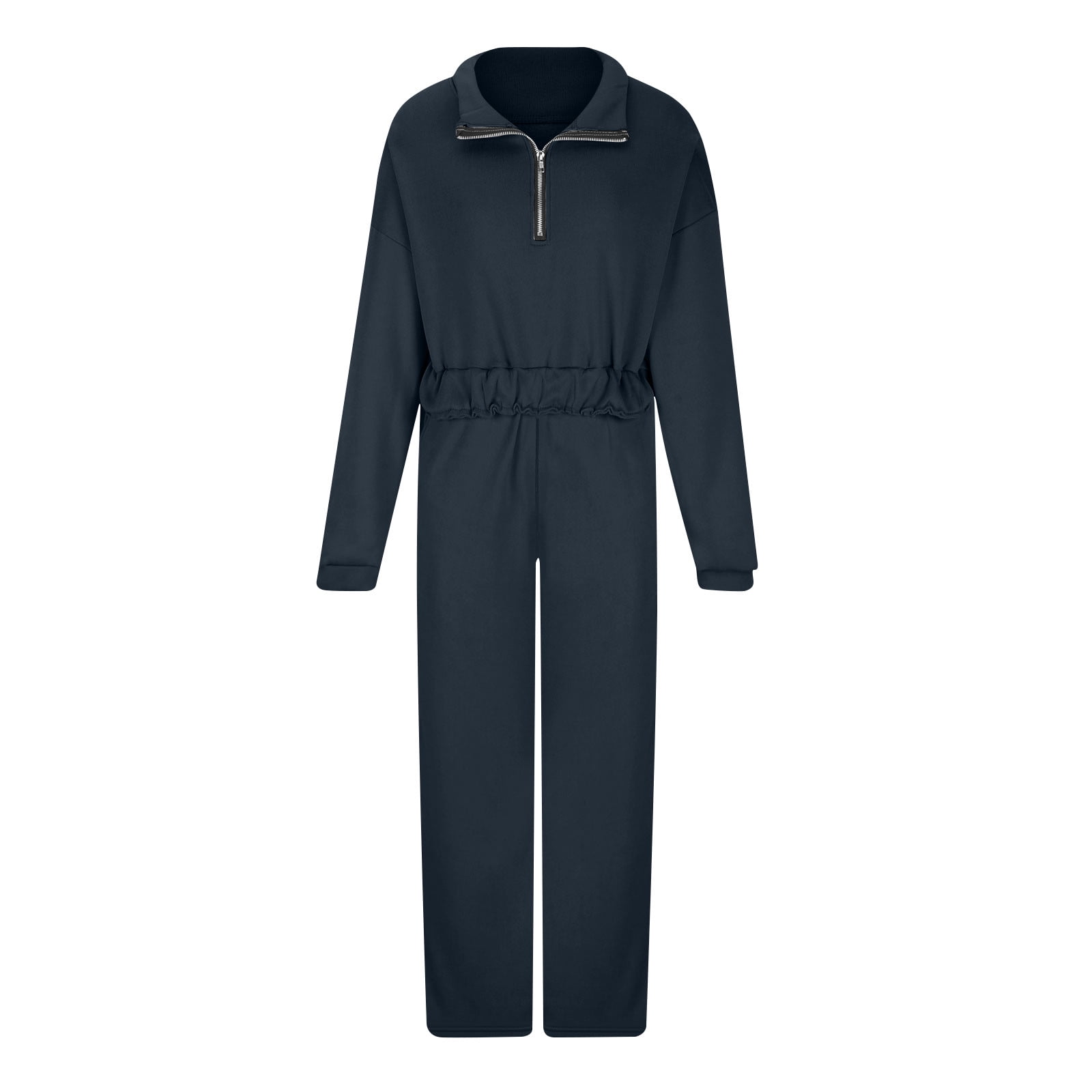 RQYYD Jogging Suits for Women 2 Piece Sweatsuit Outfits Long Sleeve Half  Zipper Lapel Crop Top Wide Leg Pants Solid Color Tracksuit Set Black L