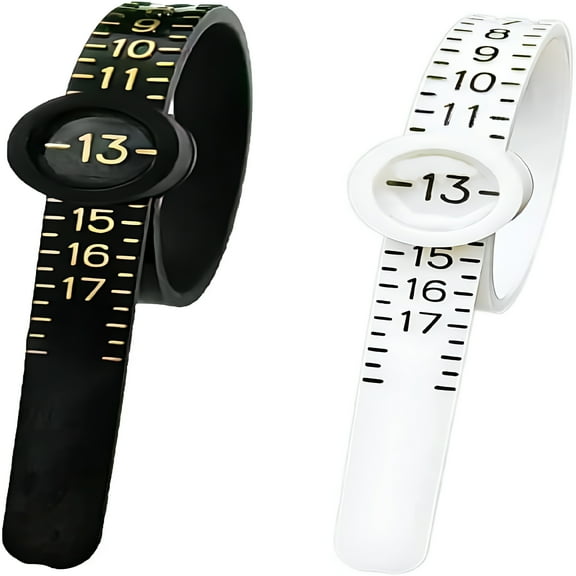DESIGNICE Ring Sizer Measuring Set Ring Measurement Tool Ring Size Measure Finger Gauge Ring Sizing Kit USA Sizes 1-17 (1BK 1WT)