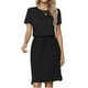 thumbnail image 4 of Moda mujer vestidos verano sólido Casual cuello redondo manga corta bolsillos vacaciones playa Mini vestido Fridja  qw2757, 4 of 9