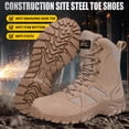 thumbnail image 7 of AMOX Steel Toe Boots for Men Comfortable Lightweight Work Boots for Men Slip Resistant High Top Steel Toe Safety Shoes Puncture Resistant Midsole for Construction Warehouse Work，Desert Yellow, 7 of 7