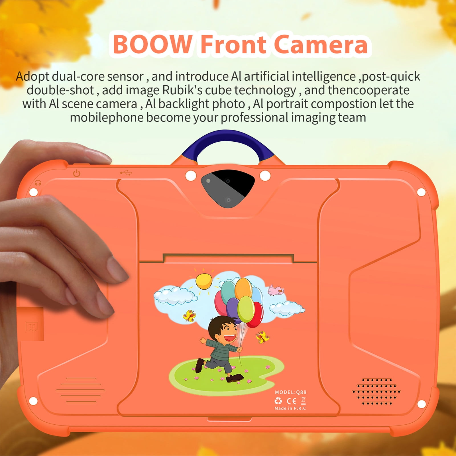 Skegnu 7-inch Children's Tablets Computer WiFi Bluetooth Android Tablets Children's Early Education Learning Machine Parent-child Gift Machine Built-in Cameras on Clearance