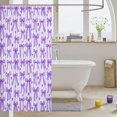 thumbnail image 3 of Manfei Cute Purple Bowtie Shower Curtain 72Wx72L,Fashion Bowknot Heart Print Bathroom Curtain, 3 of 5