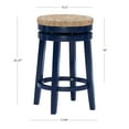 thumbnail image 6 of Morgan 25" Backless Counter Stool with Swivel, Navy Blue with Natural Rush, 6 of 9
