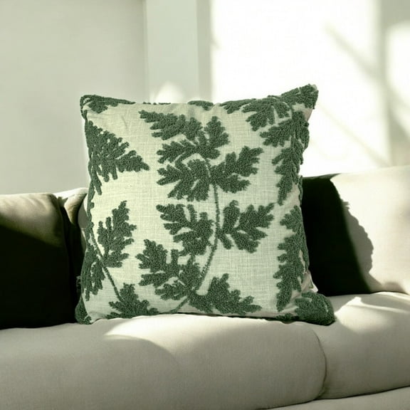 LUSHLYF Mint Fern Tufted Cushion Cover