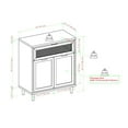thumbnail image 3 of Walker Edison Mesh Metal Drop Down Door Wood Accent Cabinet Entryway Bar Storage Entry Table Living Dining Room, 30 Inch, Grey Wash, 3 of 5