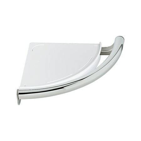Delta Corner 9.13"W x 10.26"D Wall Shelf With Assist Bar, Chrome