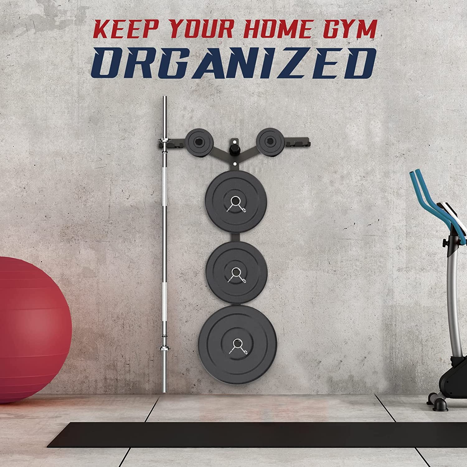 Yes4All 6 Pegs & 4 Barbell Storage Racks Load Up To 1190 LBS - Weight Plate Tree & Barbell Holder