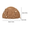 thumbnail image 2 of Yucurem Retro Straw Woven Dumpling Bag with Seashell Chain, Bohemian Beach Handbag for Summer Wedding Party Supplies (Khaki), 2 of 8