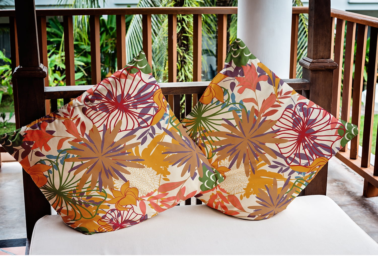 16" x 16" Simply Daisy Jumble Floral Polyester Indoor/Outdoor Pillow, Scallion Qty 1