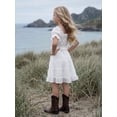 thumbnail image 4 of 2Bunnies Girls' 4T-6yr Vintage Boho Rustic Puff Sleeve Textured Ruffle Dress, 4 of 6