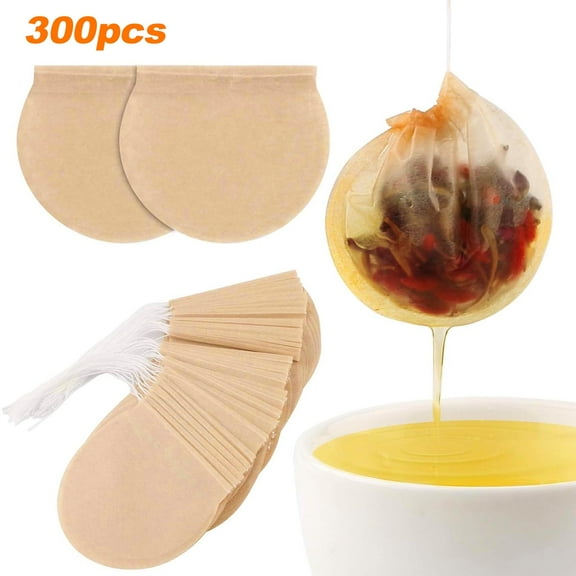 EEEkit 300pcs Disposable Tea Filter Bags for Loose Tea, Drawstring Empty Tea Bags, Unbleached Bath Spice Herbs Brewing Soup Bags