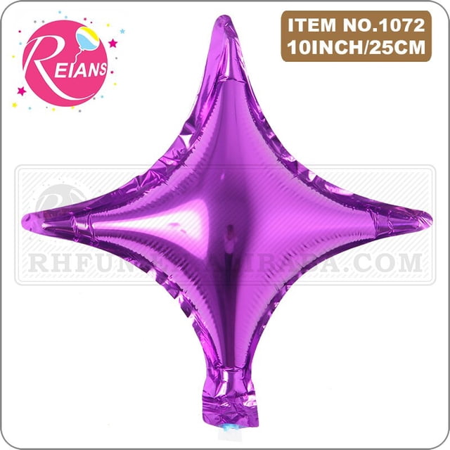 Globos metalizados de helio para decoración de fiesta de cumpleaños y boda, globo de estrella de 4 puntas, 10 pulgadas