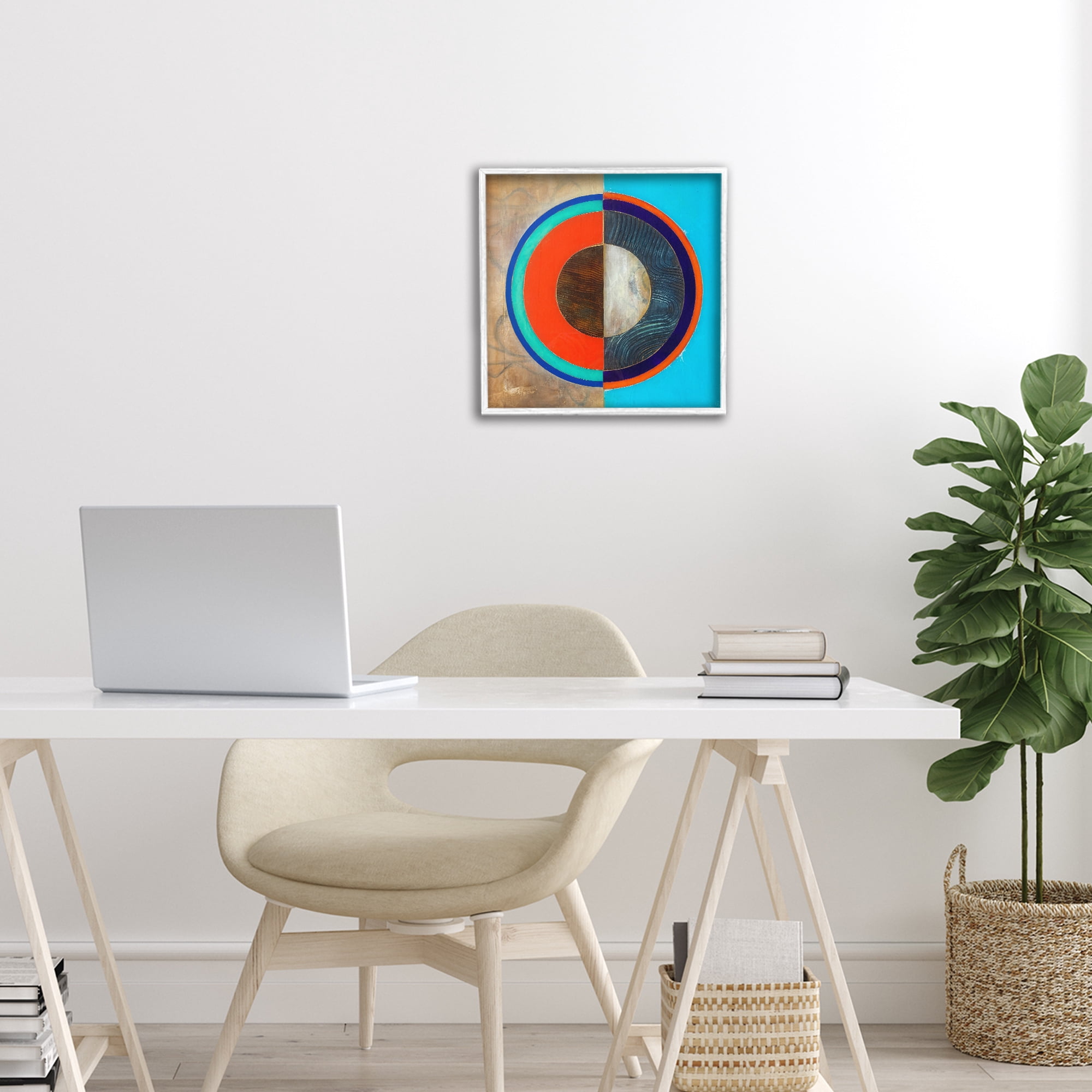 Stupell Industries Red Arc Summer Circle White Framed Giclee Art, design by Matthew Finger