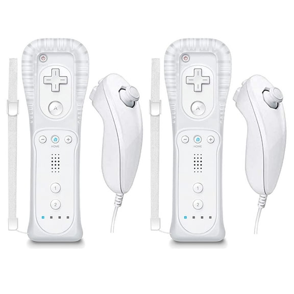 ZOUYUE Wii Nunchuck Remote Controller 2 Pack with Motion Plus Compatible with Wii & Wii U Console | Wii Remote Controller with Shock Function
