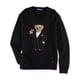 thumbnail image 1 of Ralph Lauren Polo Bear Knit Sweater para hombre, negro, grande Ralph Lauren Tejer, 1 of 2