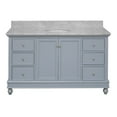 thumbnail image 6 of Bella 60" Single Bathroom Vanity with Powder Blue Cabinet and Carrara Marble Top, 6 of 6