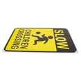 thumbnail image 4 of Slow Down Kids Crossing Sign for Street Metal Road Sign Child Safety Sign Bright Caution Sign for Driveway and Traffic Control, 4 of 9