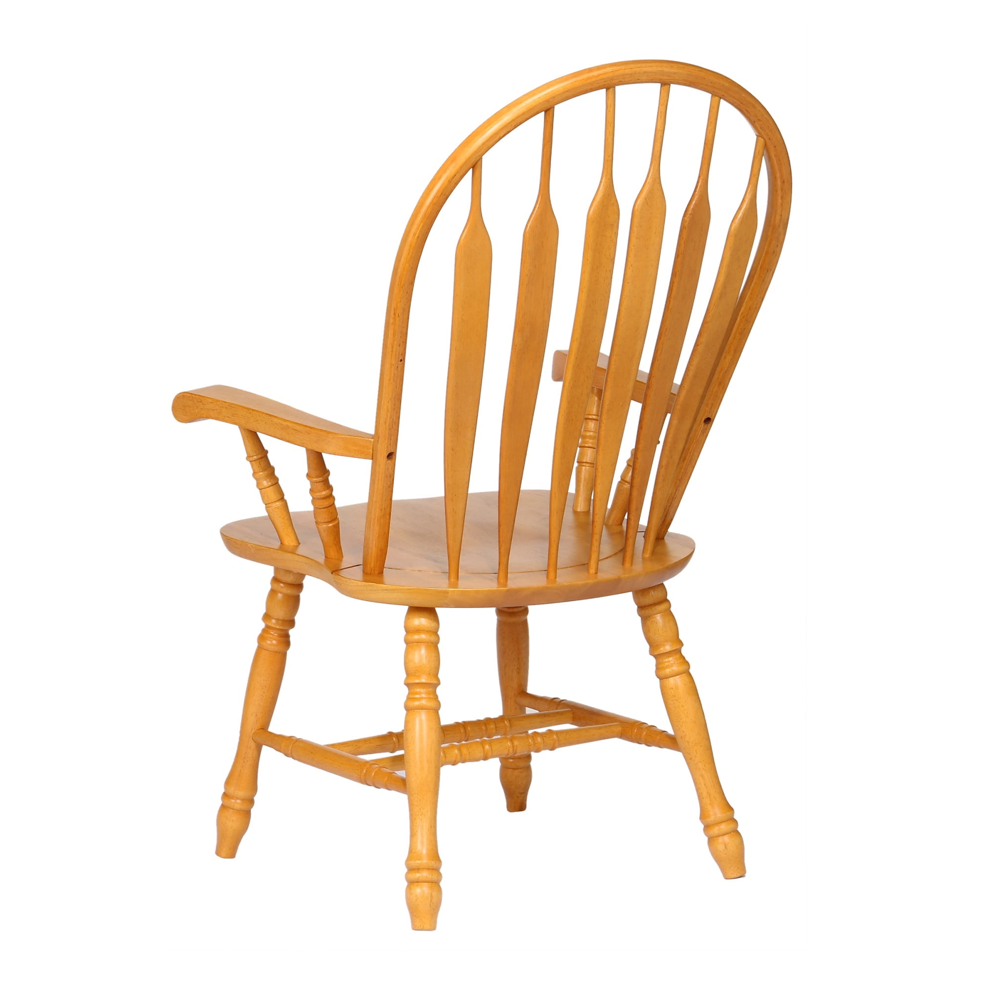 Selections Comfort Windsor Dining Chair with Arms Light Oak Solid Wood Armchair