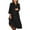 1 Black, variant on Midi Dresses for Women Summer Casual Button Down Cotton Linen Dress 3/4 Sleeve Stand Collar Loose Plus Size Shirt Dresses