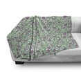 thumbnail image 3 of Rose Soft Flannel Fleece Throw Blanket, Gardening Theme with Intertwined Thorny Stems Rose Buds and Petals, Cozy Plush for Indoor and Outdoor Use, 50" x 60", Forest Green Fuchsia, by Ambesonne, 3 of 6