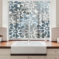 thumbnail image 2 of Ambesonne Floral Kitchen Curtains, Swirling Effect Drop Petals, 55"x36", Cadet Blue and Grey, 2 of 3