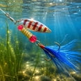 thumbnail image 5 of Bass Fishing Lure Spinner Bait for Bass Fishing 2.3 Inch Red Feathered Treble Hook Spinning Bait Lures for Freshwater and Saltwater Fishing Single Pack, 5 of 6