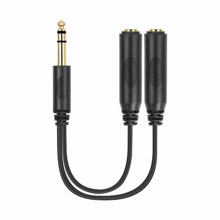 1/4 Splitter Cable,1/4inch TRS Stereo Splitter Y Cable Stereo Audio Splitter for Amplifiers Microphones Clear Signal