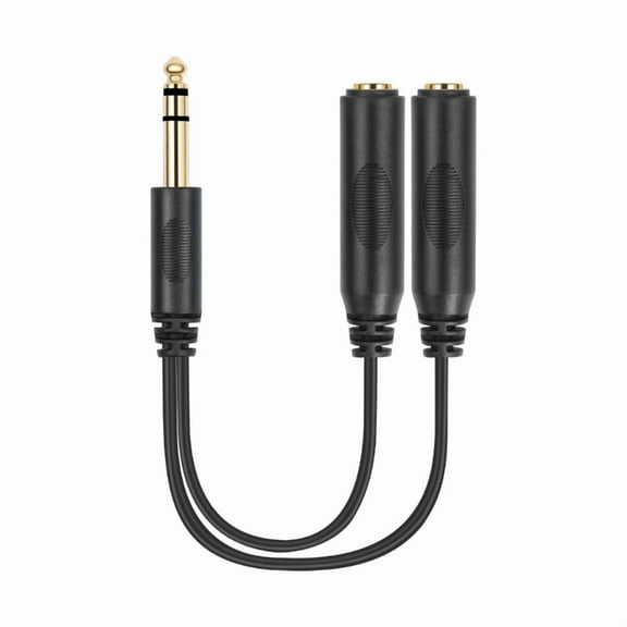 1/4 Splitter Cable,1/4inch TRS Stereo Splitter Y Cable Stereo Audio Splitter for Amplifiers Microphones Clear Signal