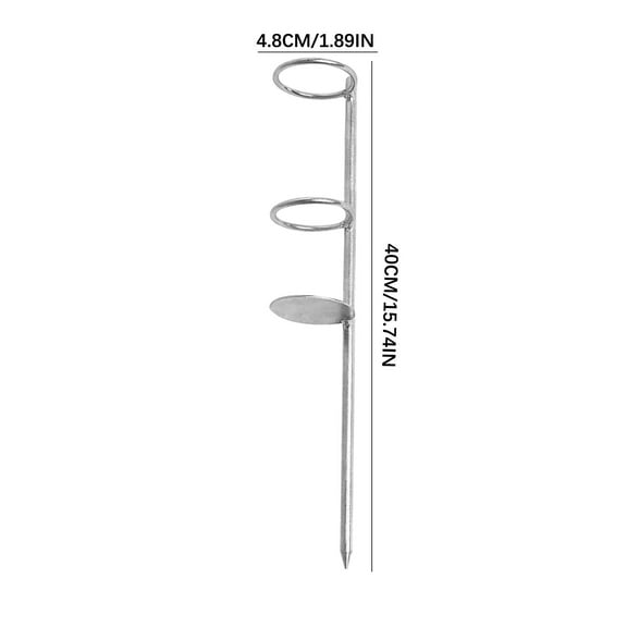 1pc Round Stable Fishing RodHolder Stand for Both Shore and Sea Use Double Loop Ground Plug Mount Suitable for Beach and Pier Fishing