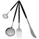 thumbnail image 1 of unbranded 1Jgo Cubiertos De Acero Inoxidable En Negro Con Cuchillo Tenedor Y Para Casa, 1 of 8