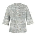 thumbnail image 5 of Women's Summer T Shirts Printed V-Neck 3/4 Sleeve Tops Casual Loose Trendy Office Work Blouses Tops, 5 of 5