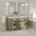 thumbnail image 4 of James Martin Vanities 60" Double Vanity, Light Natural Oak w/ 3 CM White Zeus Quartz Top, 4 of 7