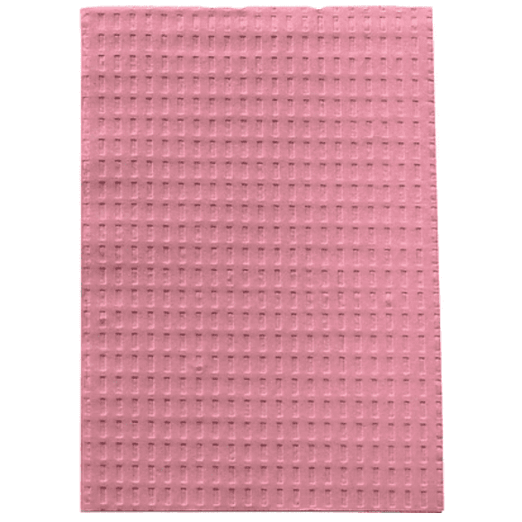 Tidi 917466 Dental Patient Bibs 2+1 Ply Paper Poly 13" X 18" Mauve 500/Cs