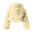 thumbnail image 4 of Qeaghou Womens Faux Fur Coat Trendy Zip Up Cropped Teddy Jackets Long Sleeve Fuzzy Fluffy Warm Short Winter Coats with Hood, 4 of 6