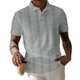 thumbnail image 2 of Blusa y camisa de manga corta con cuello vuelto para hombre, de moda, de color liso, con botones, cuello vuelto, camisa de manga corta con cuello vuelto, blusa para hombre, abrigo de poliéster, 2 of 5