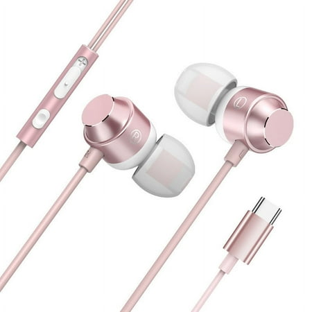 Naxoaeo USB C Headphones for Apple iPhone 15 Pro Max Plus iPad, Wired Earbuds Small Ears Type C Earphones with Microphone for Samsung Galaxy S24 S23 Ultra S22 S21 FE S20 Google