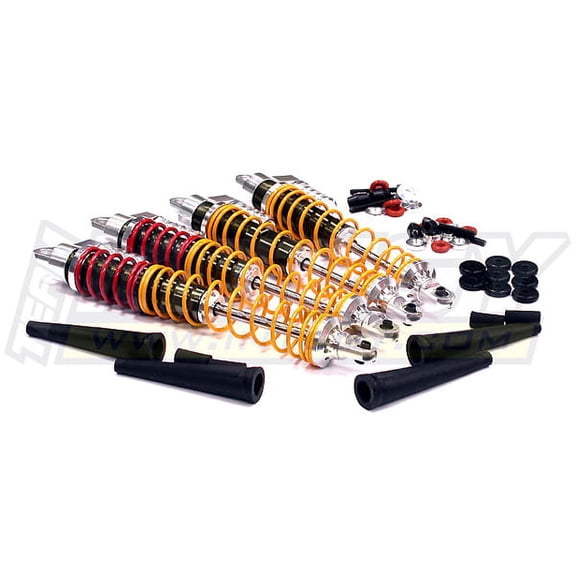 Integy RC Toy Model Hop-ups BAJ083SILVER Billet Machined Type II Shock Set (4) for HPI Baja 5B, 5T & 5B2.0 (L=190, 210mm)