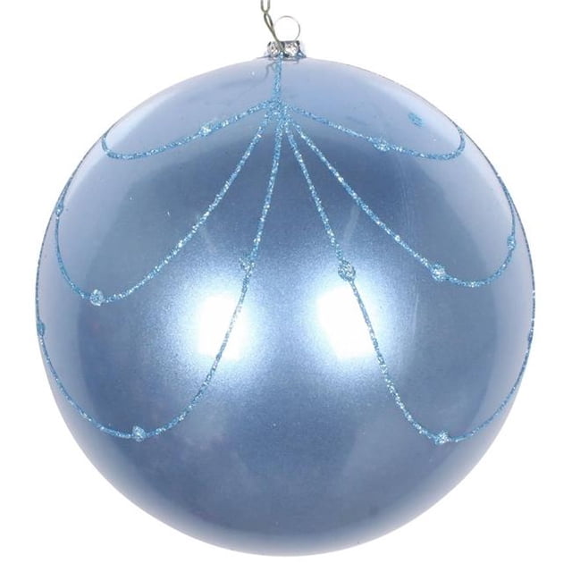 Vickerman MT194729D 6 in. Periwinkle Candy Curtain Ornament - 3 per Bag