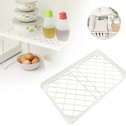 Stackable Plastic Kitchen Storage Shelf Foldable Rack - White Kitchen Cabinet Organizer and Storage Shelves Stackable Expandable Storage Racks for Counter Cabinet Pantry