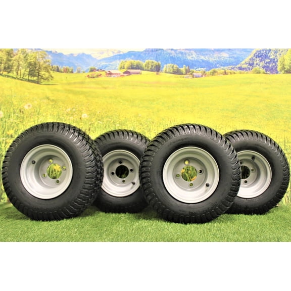 Antego Tire and Wheel 18x8.50-8 with 8x7 Gray Assemblies for Golf Cart and Lawn Mower (Turf Tread ATW-003)(Set of 4)