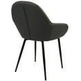 thumbnail image 4 of Set of 2 Black and Gray Faux Leather Clubhouse Dining Chair - 32.75", 4 of 5